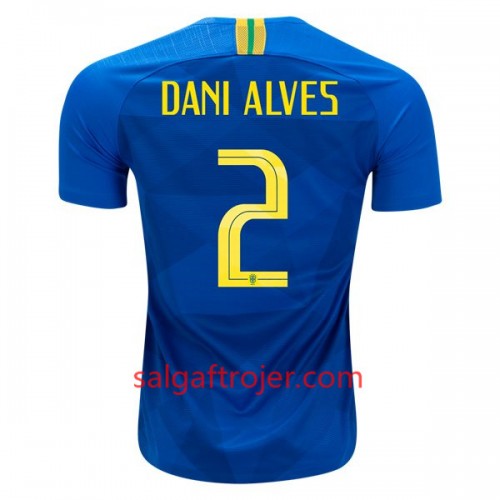 Brasilien Fodboldtrøjer Dani Alves 2 Udebanesæt VM 2018 Brasilien Fodboldtrøjer Dani Alves 2 Udebanesæt VM 2018